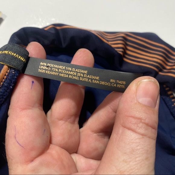 Vix Paula Hermanny Isabela Bia Gold & Blue Striped Bikini Brief Bottoms NWT XL - Picture 14 of 16